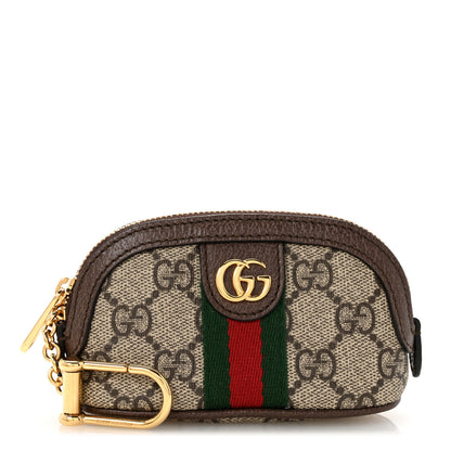 Gucci GG Supreme Monogram Web Ophidia Dome Key Pouch Beige New Acero 1 of 8