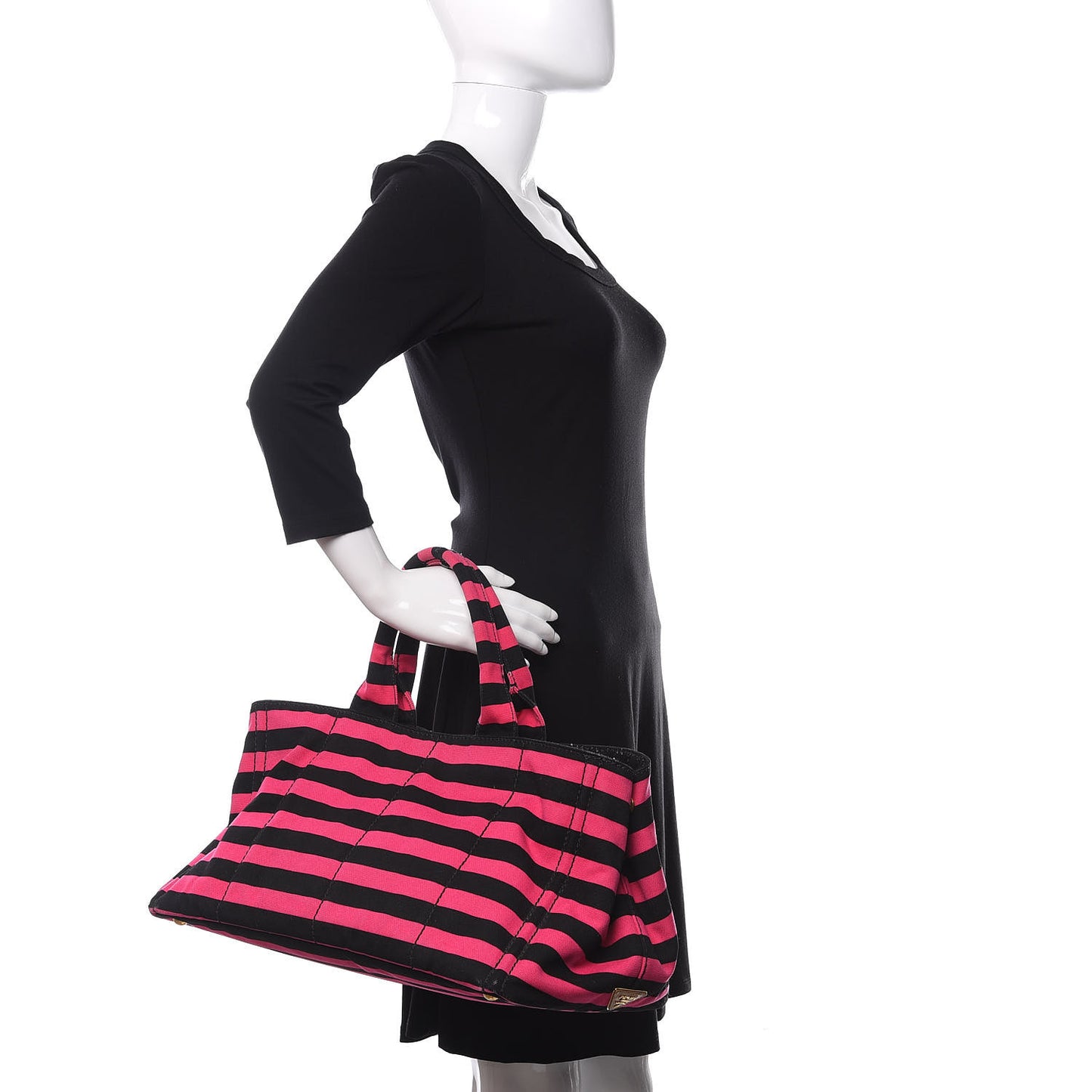 Canapa Striped Tote Fuxia