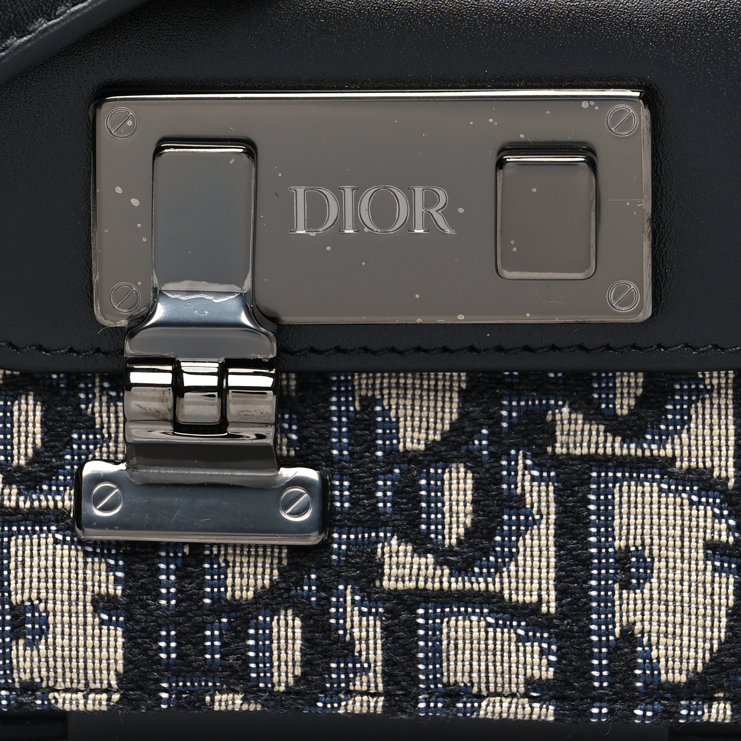 Oblique Smooth Calfskin Nano Pouch Beige Black