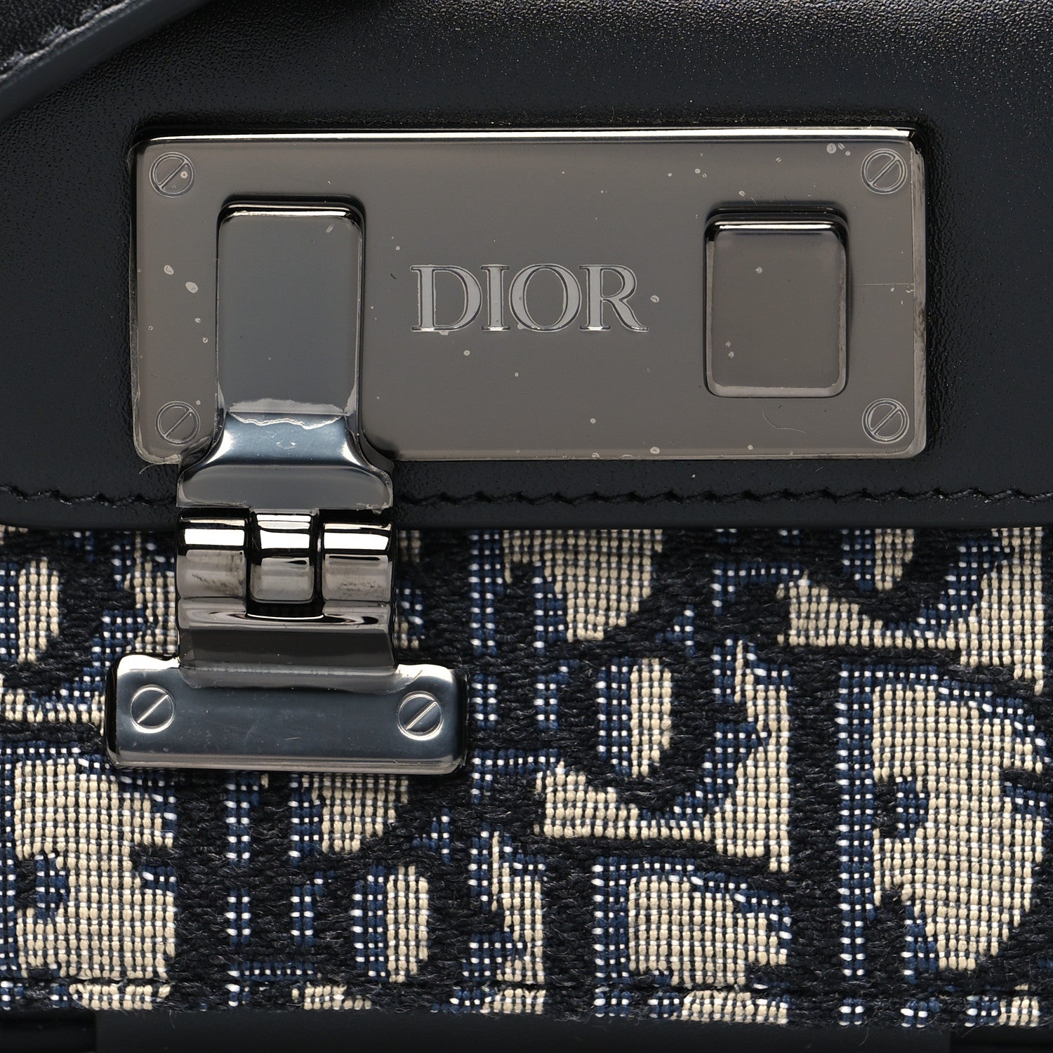 Christian Dior Oblique Smooth Calfskin Nano Pouch Beige Black 6 of 8