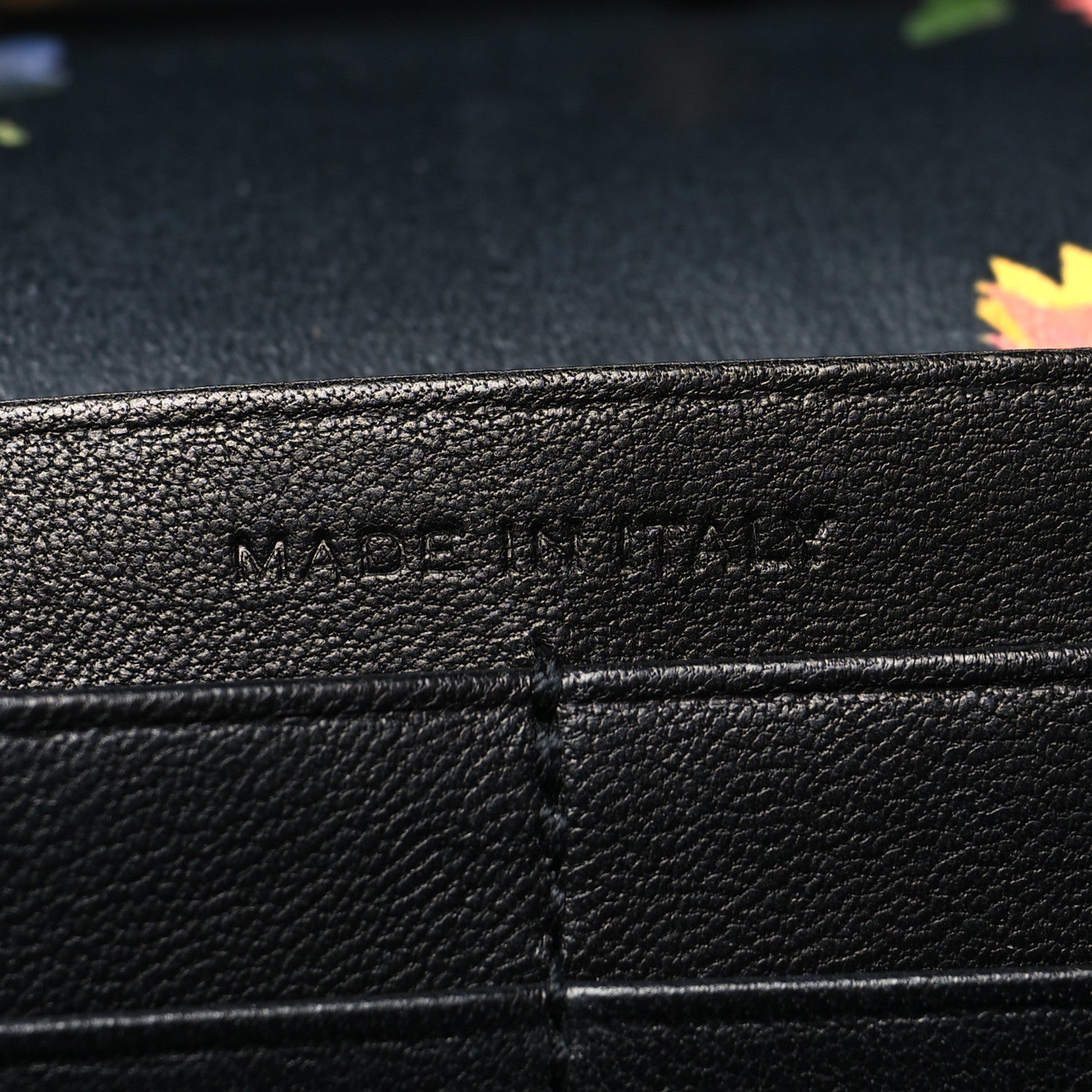 Saint Laurent Calfskin Prairie Flower Printed Small Monogram Clutch Black Multicolor 7 of 12