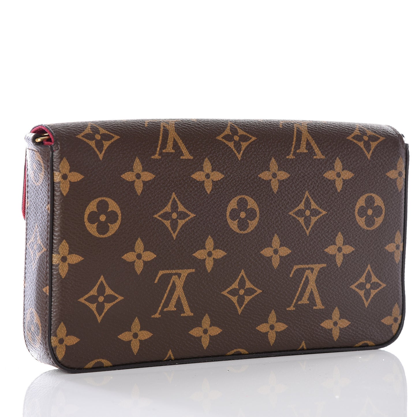 Monogram Pochette Felicie Chain Wallet Fuchsia