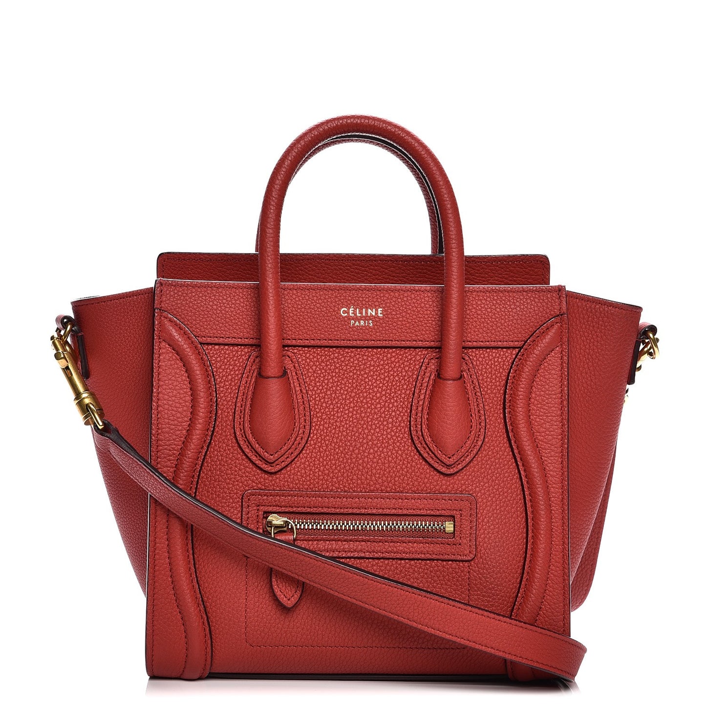 Baby Grained Calfskin Nano Luggage Red