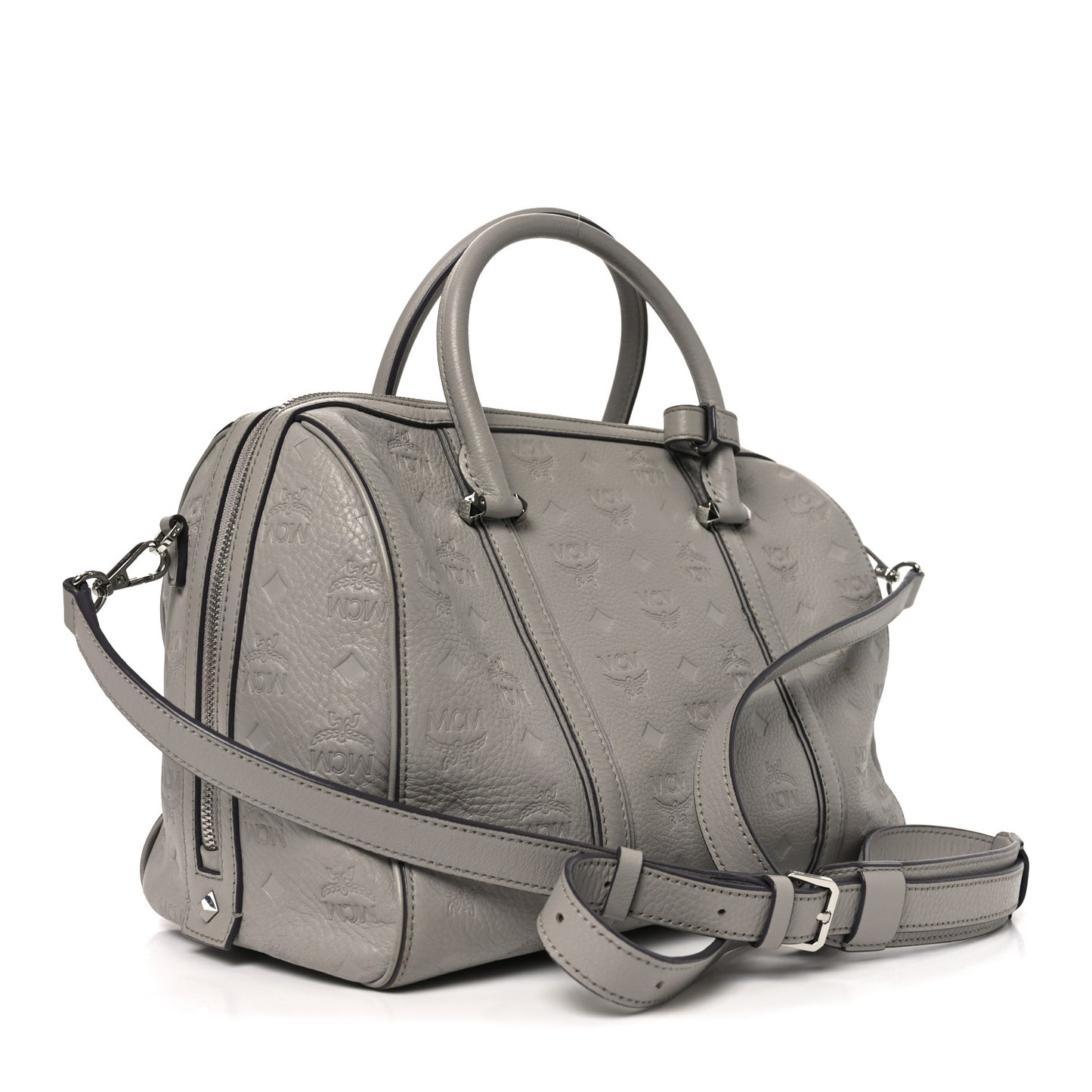 Calfskin Ottomar Monogram Boston Bag Dove