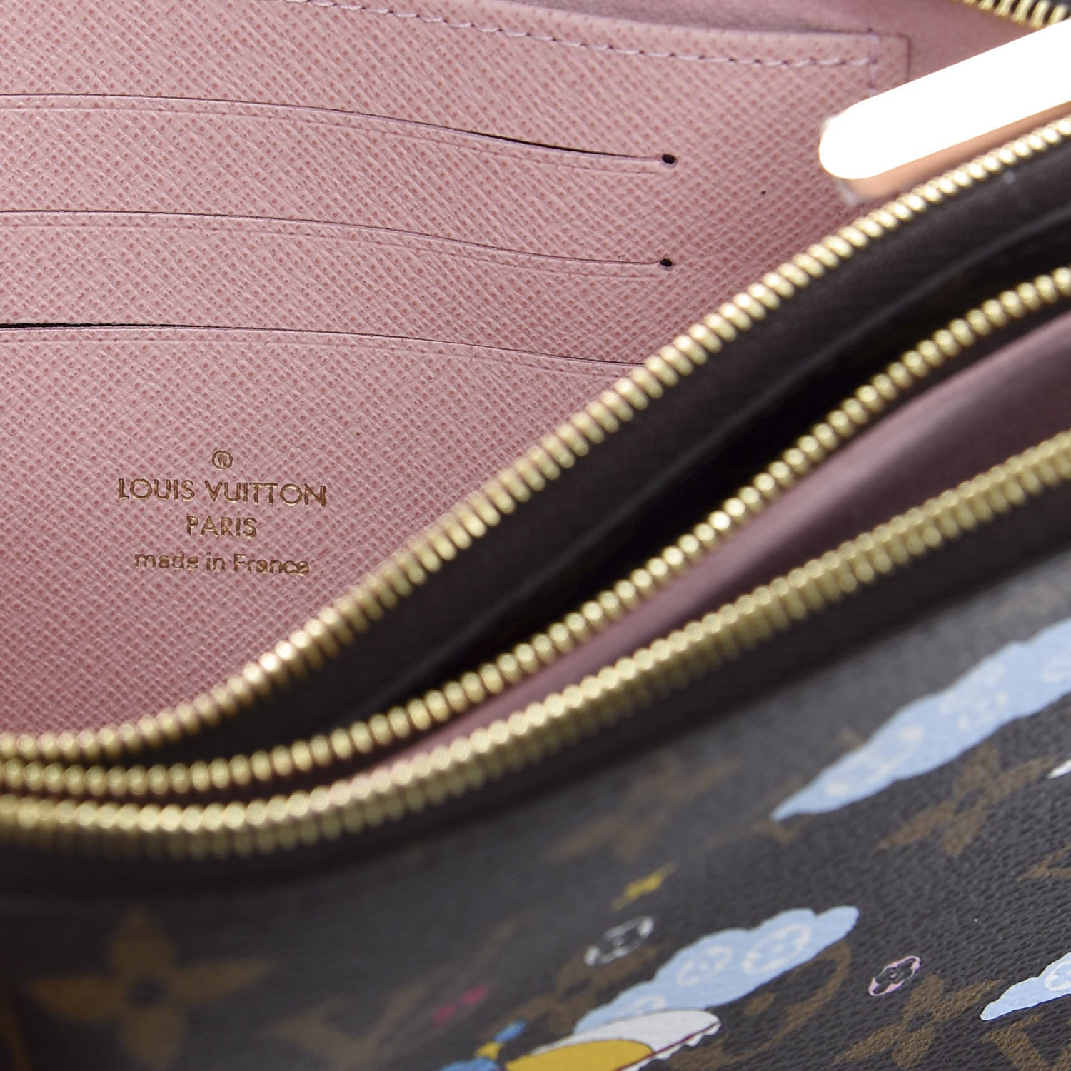 Louis Vuitton Monogram 2020 Christmas Animation Big Wheel Double Zip Pochette Rose Ballerine 6 of 10