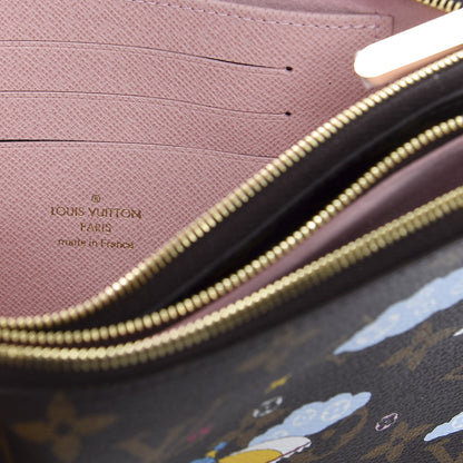 Louis Vuitton Monogram 2020 Christmas Animation Big Wheel Double Zip Pochette Rose Ballerine 6 of 10
