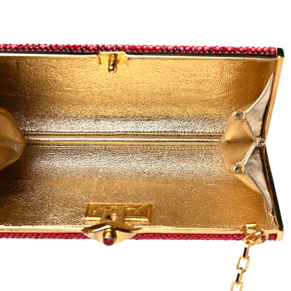 Judith Leiber Crystal Minaudiere Clutch Red 5 of 9