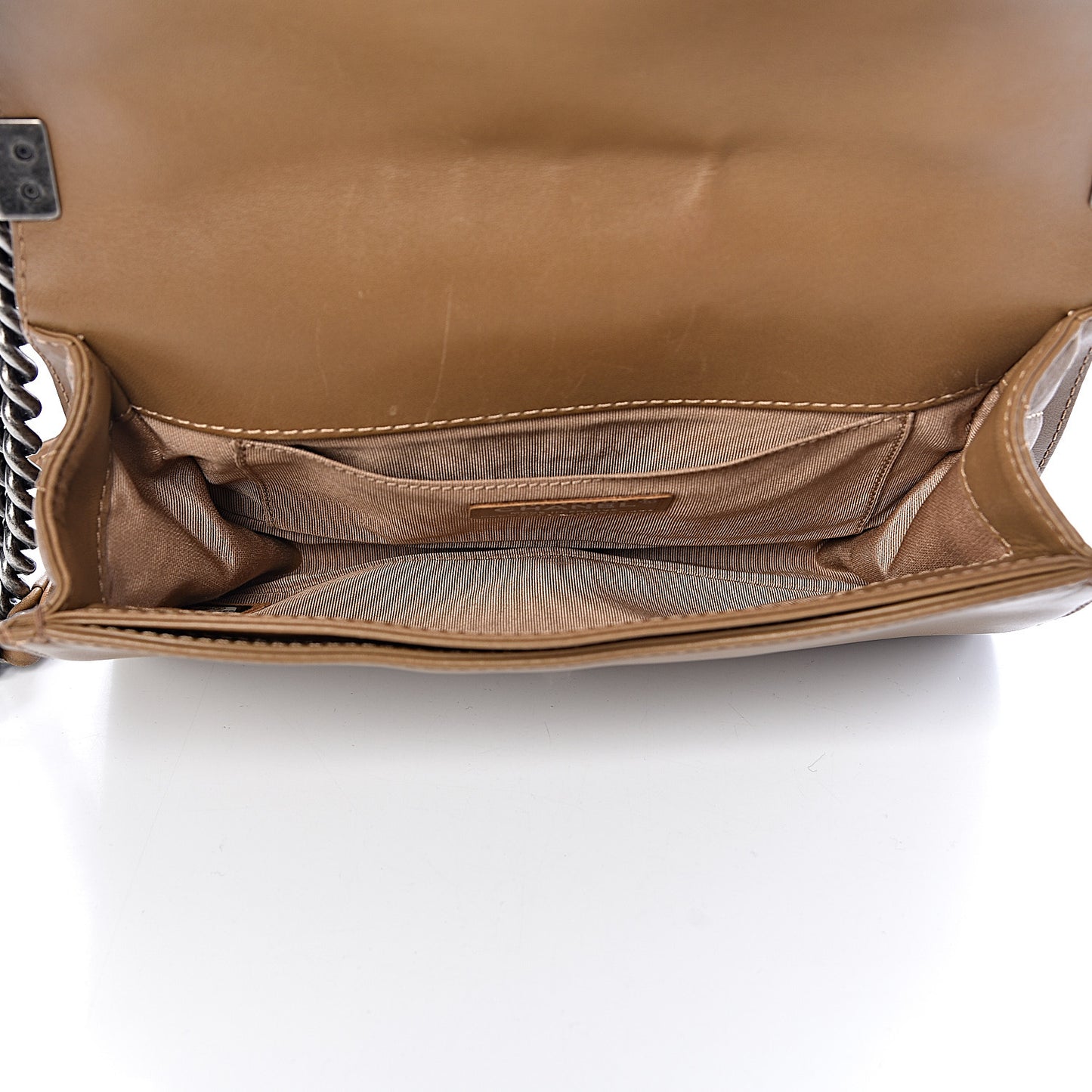 Calfskin Tweed Enchained Medium Boy Flap Brown