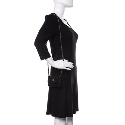 Chanel Lambskin Quilted My Chanel Lady Card Holder On Chain Black 2 of 13