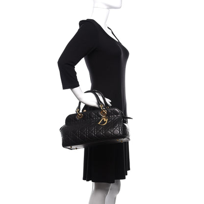 Christian Dior Lambskin Cannage Soft Lady Dior Satchel Black 2 of 12
