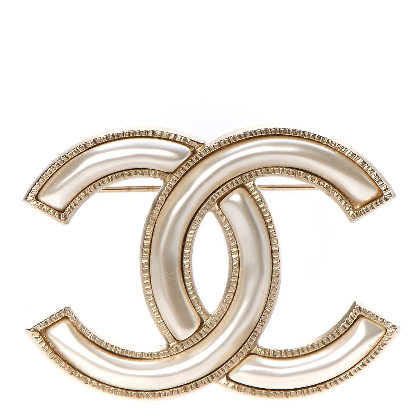 Pearl CC Brooch Gold Pearly White