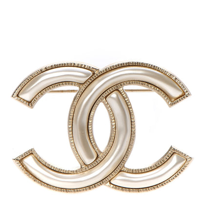 Chanel Pearl CC Brooch Gold Pearly White 1 of 5