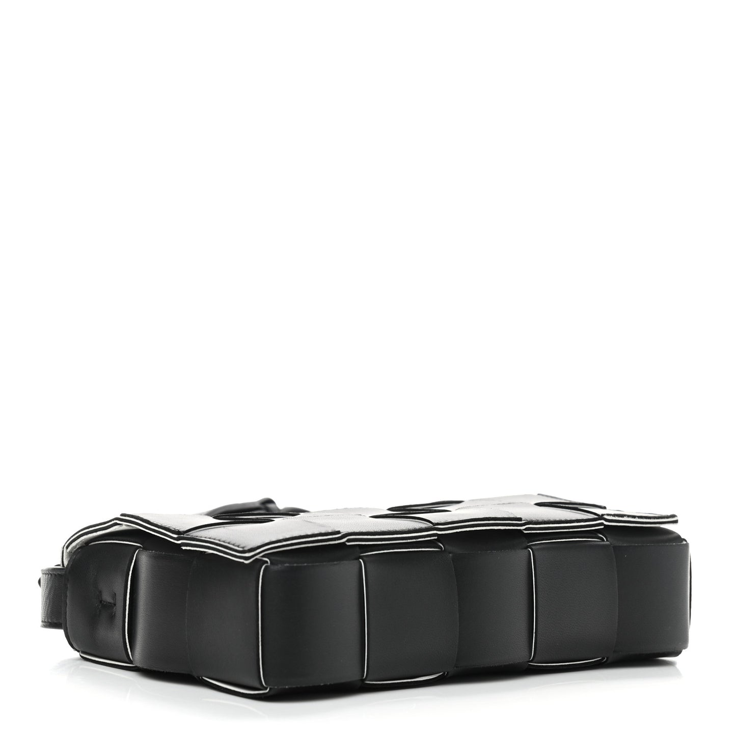 Lambskin Maxi Intrecciato Cassette Crossbody Bag Black
