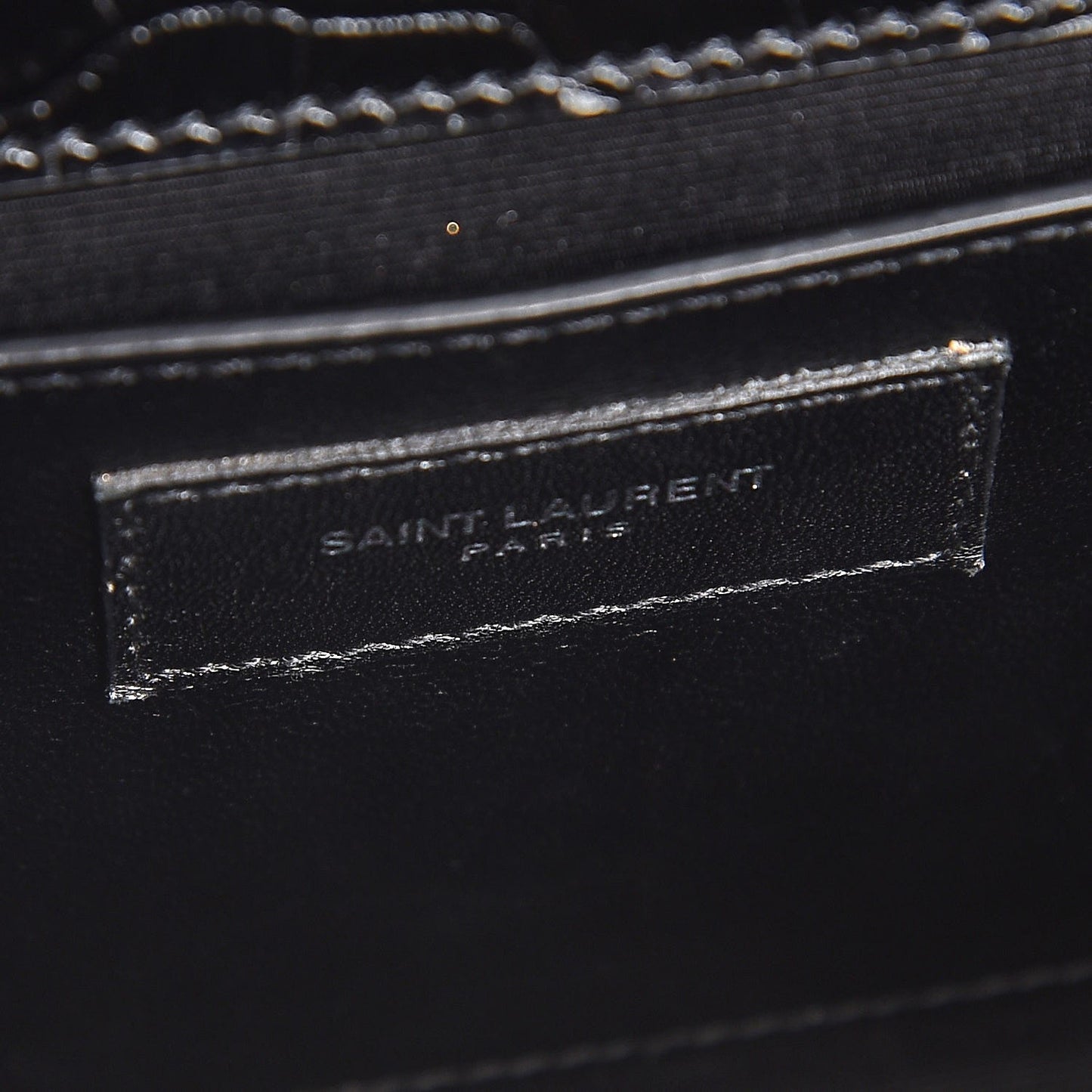 Calfskin Crocodile Embossed Medium Classic Monogram Kate Tassel Satchel Black