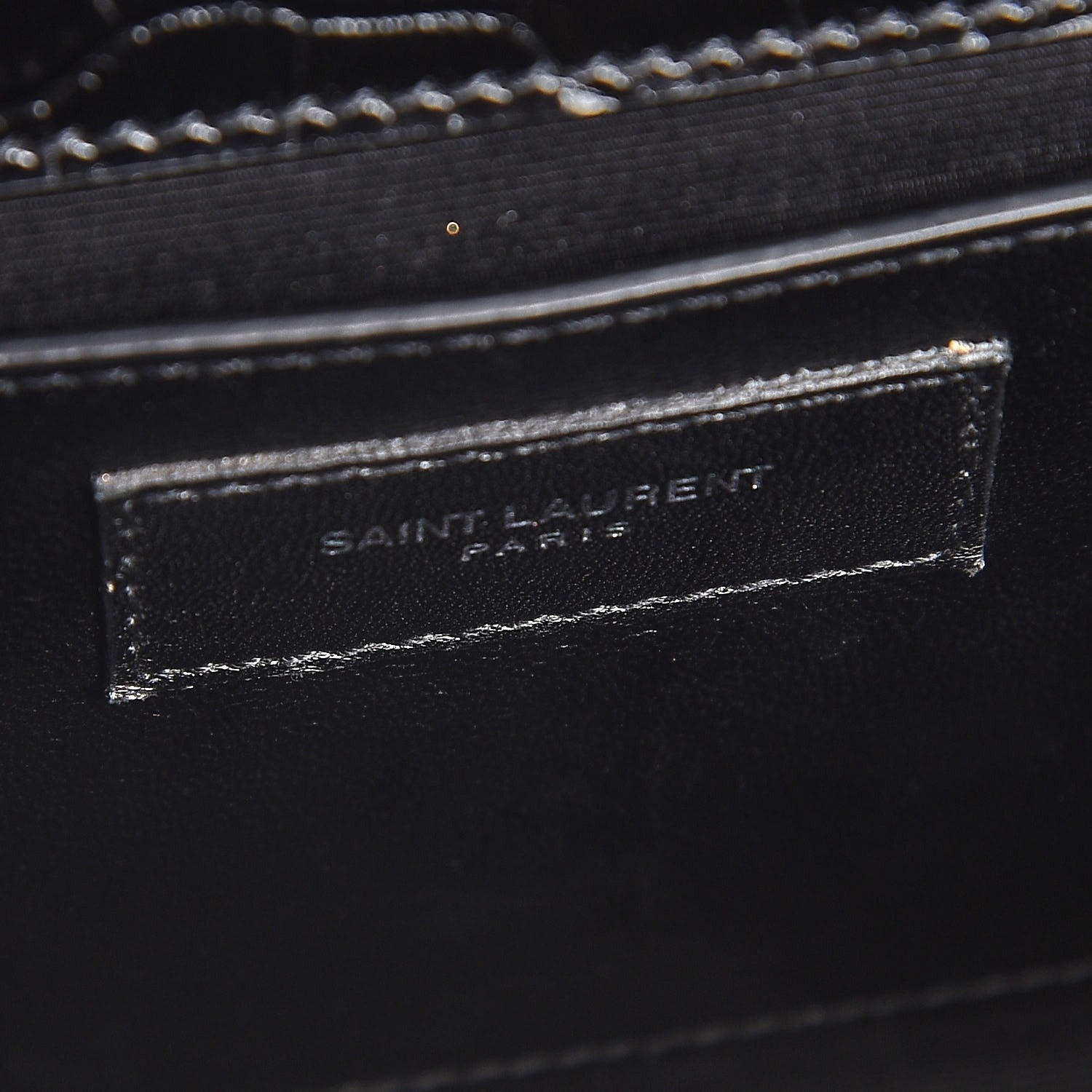 Saint Laurent Calfskin Crocodile Embossed Medium Classic Monogram Kate Tassel Satchel Black 7 of 8