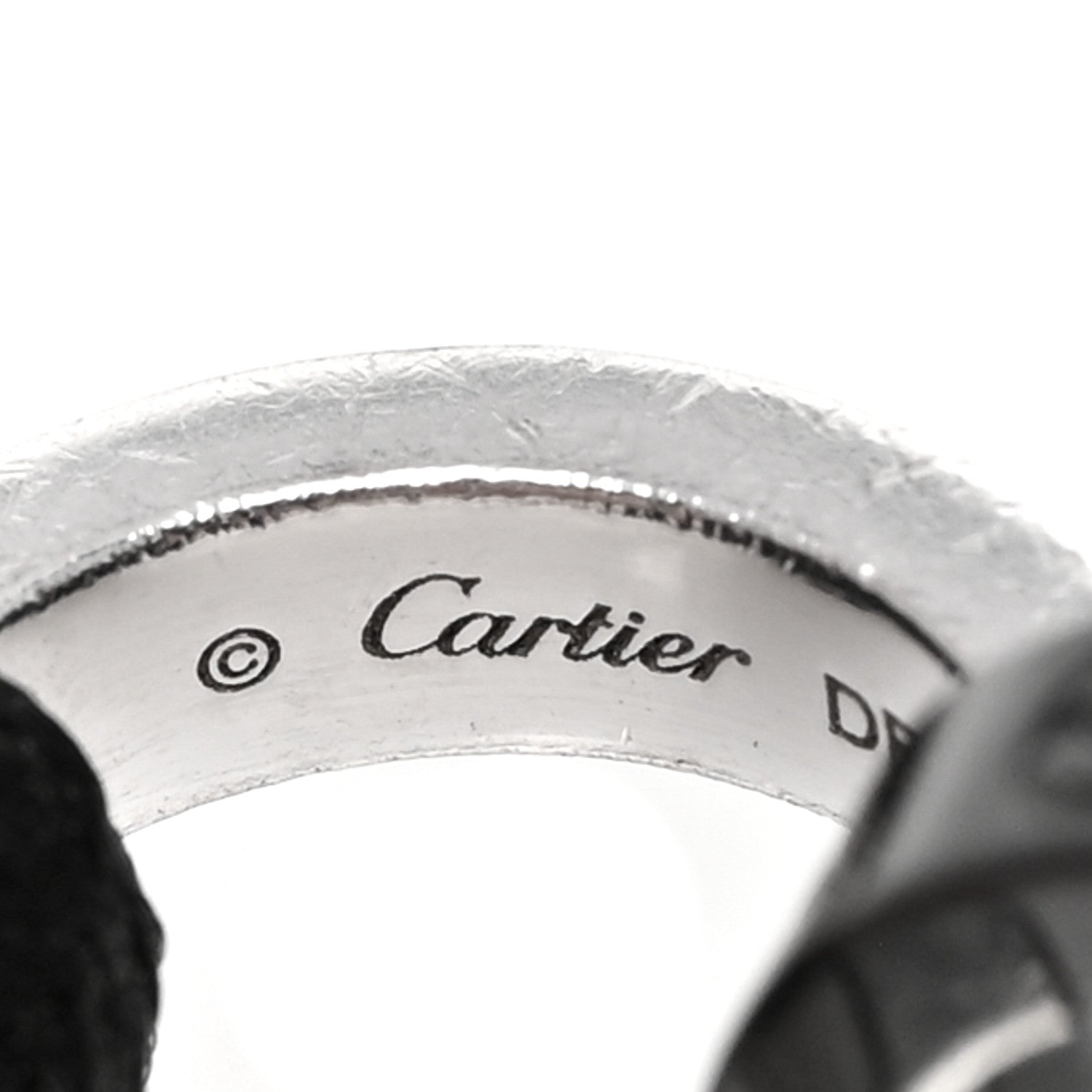Cartier 18K White Gold Ceramic 4 Diamond LOVE Cord Bracelet Black 3 of 4
