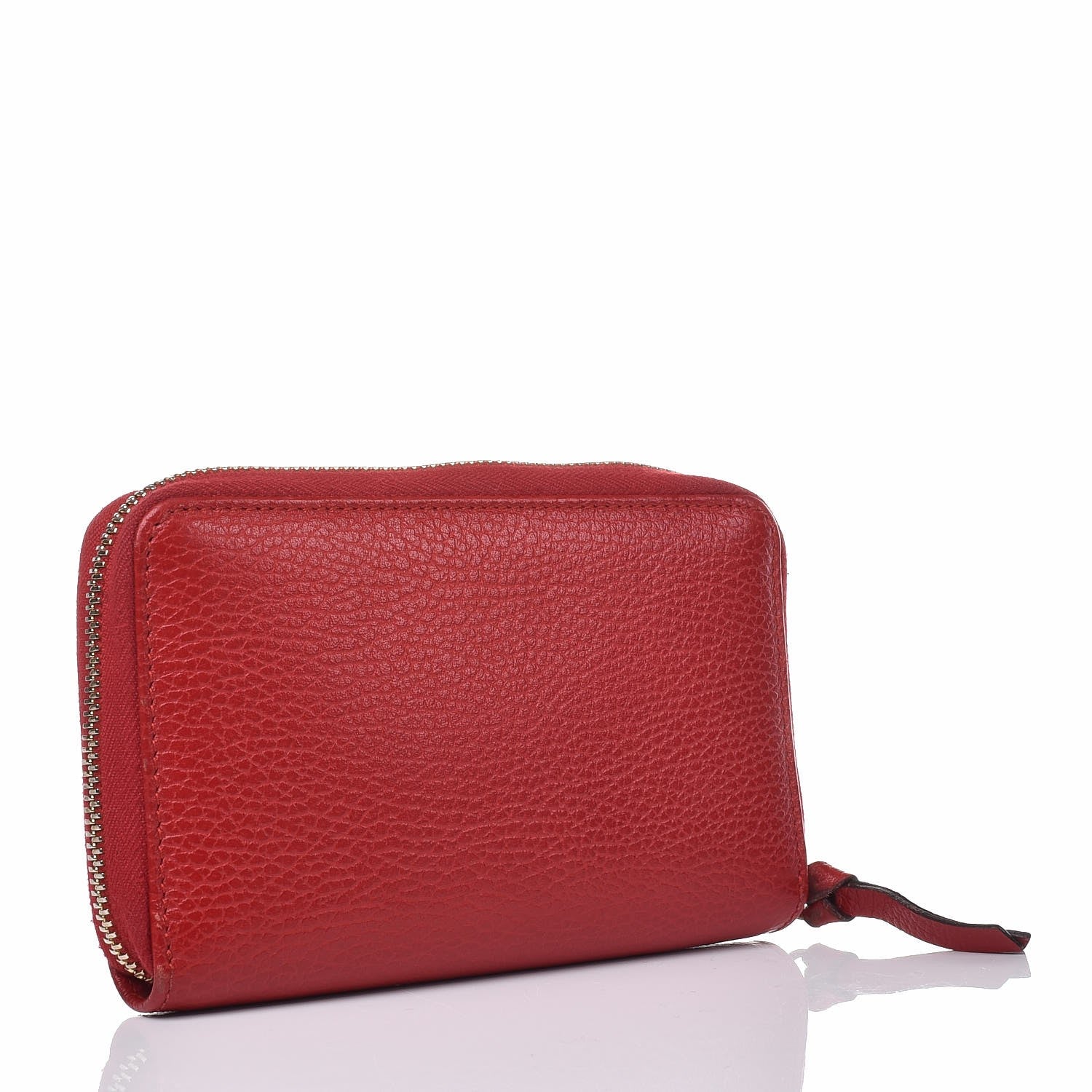Gucci Dollar Calfskin Medium Swing Zip Around Wallet Red 3 of 7
