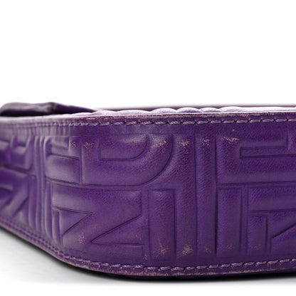 Fendi Nappa Logo Embossed Baguette Purple 9 of 12