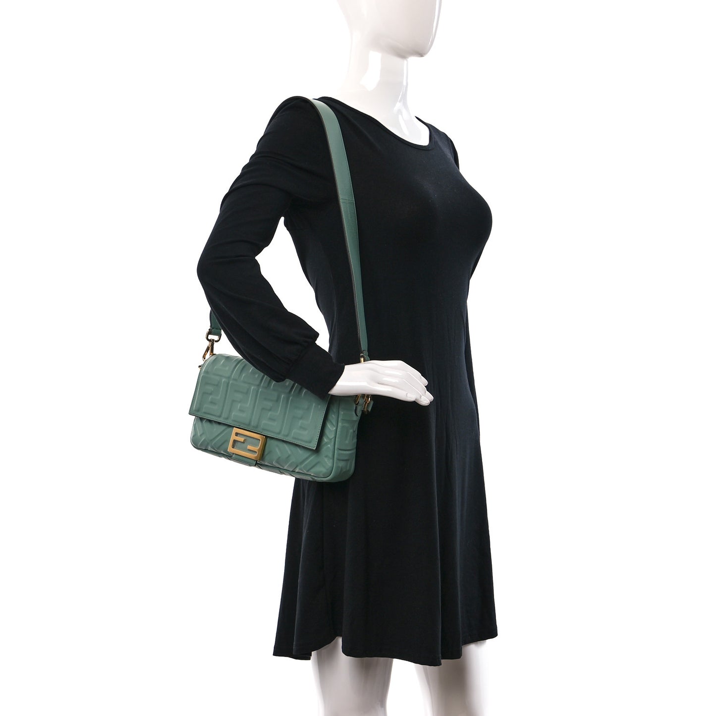 Nappa FF 1974 Embossed Baguette Menta