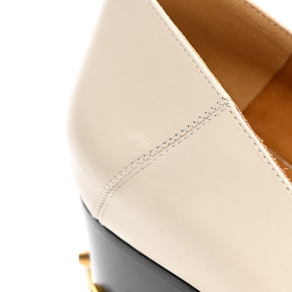 Gucci Betis Glamour Calfskin Web Pearl Embellished Peyton 75mm Loafer Pumps 40.5 Mystic White 10 of 15