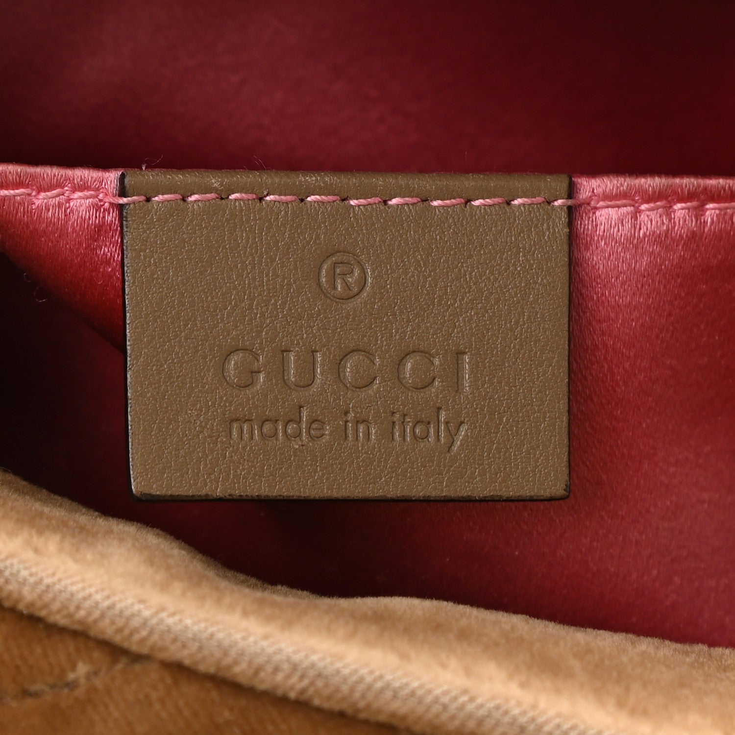 Gucci Velvet Matelasse Small GG Marmont Chain Shoulder Bag Taupe 6 of 11
