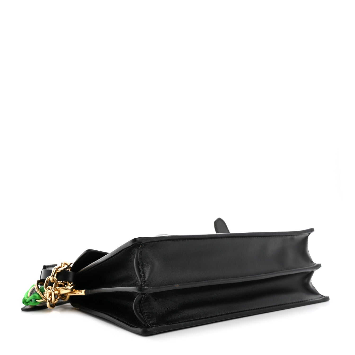 Prada Calfskin Soft Sound Charms Shoulder Bag Black 4 of 11