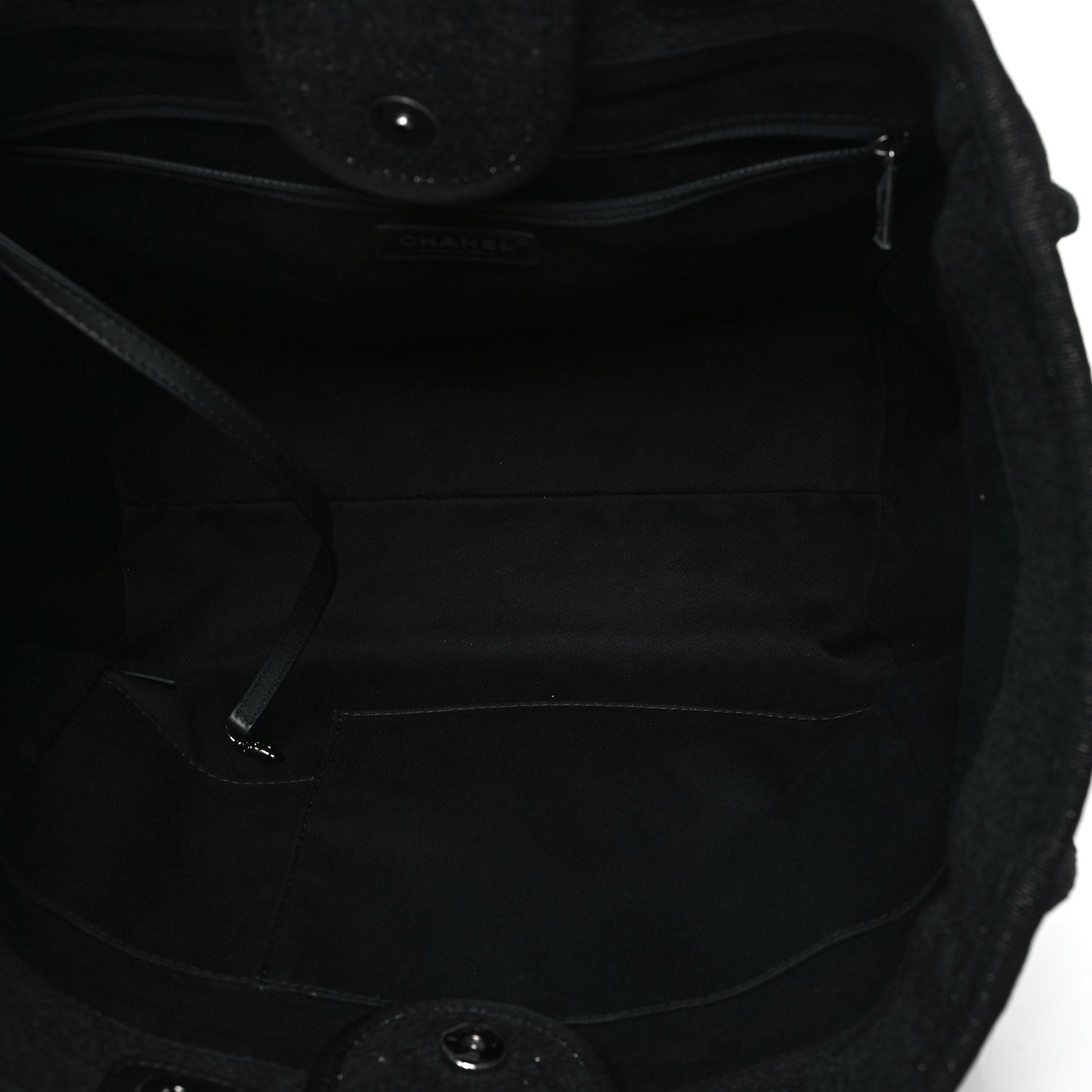 Lurex Boucle Medium Deauville Tote Black