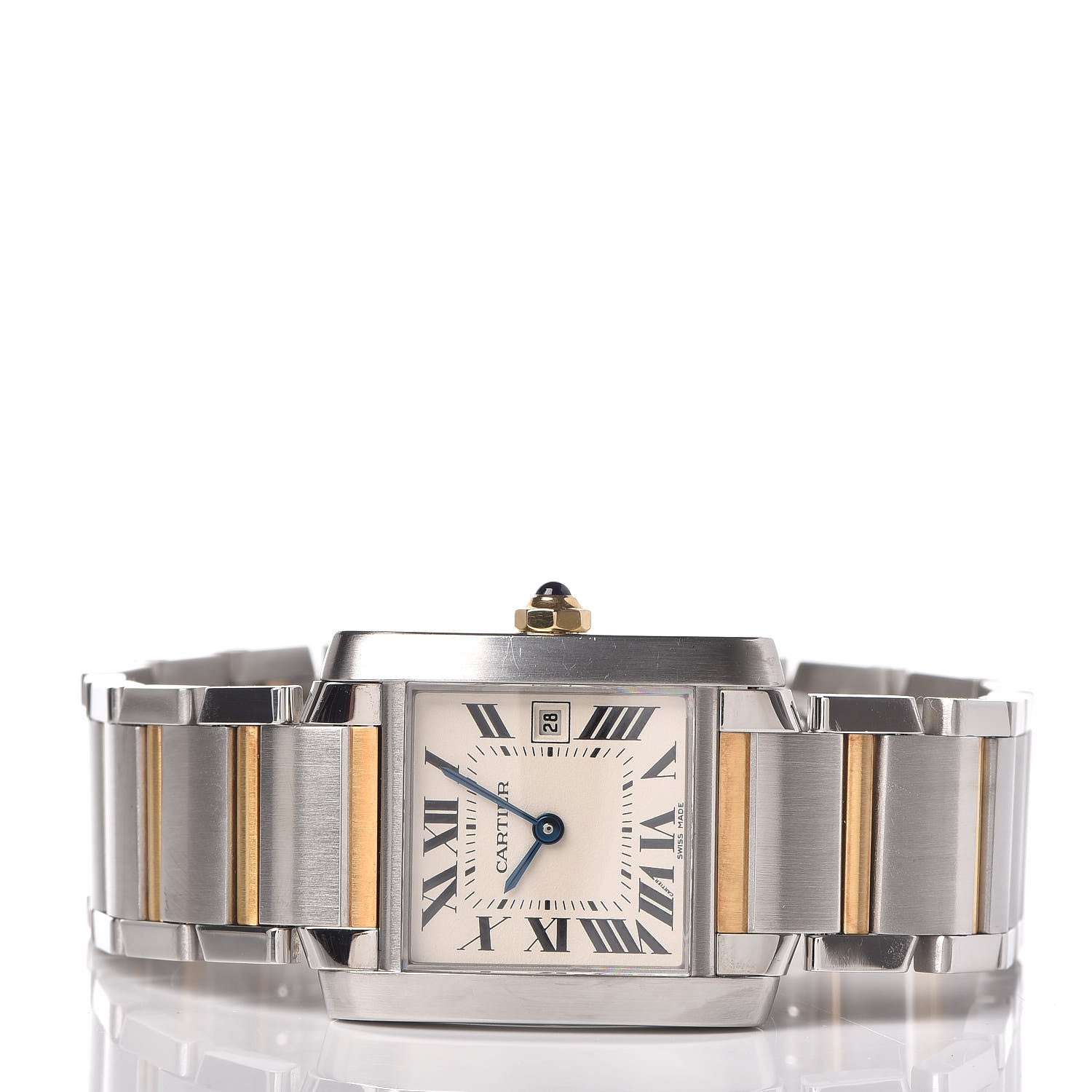 Cartier Stainless Steel 18K Yellow Gold 25mm Tank Francaise Quartz Watch 3 of 6