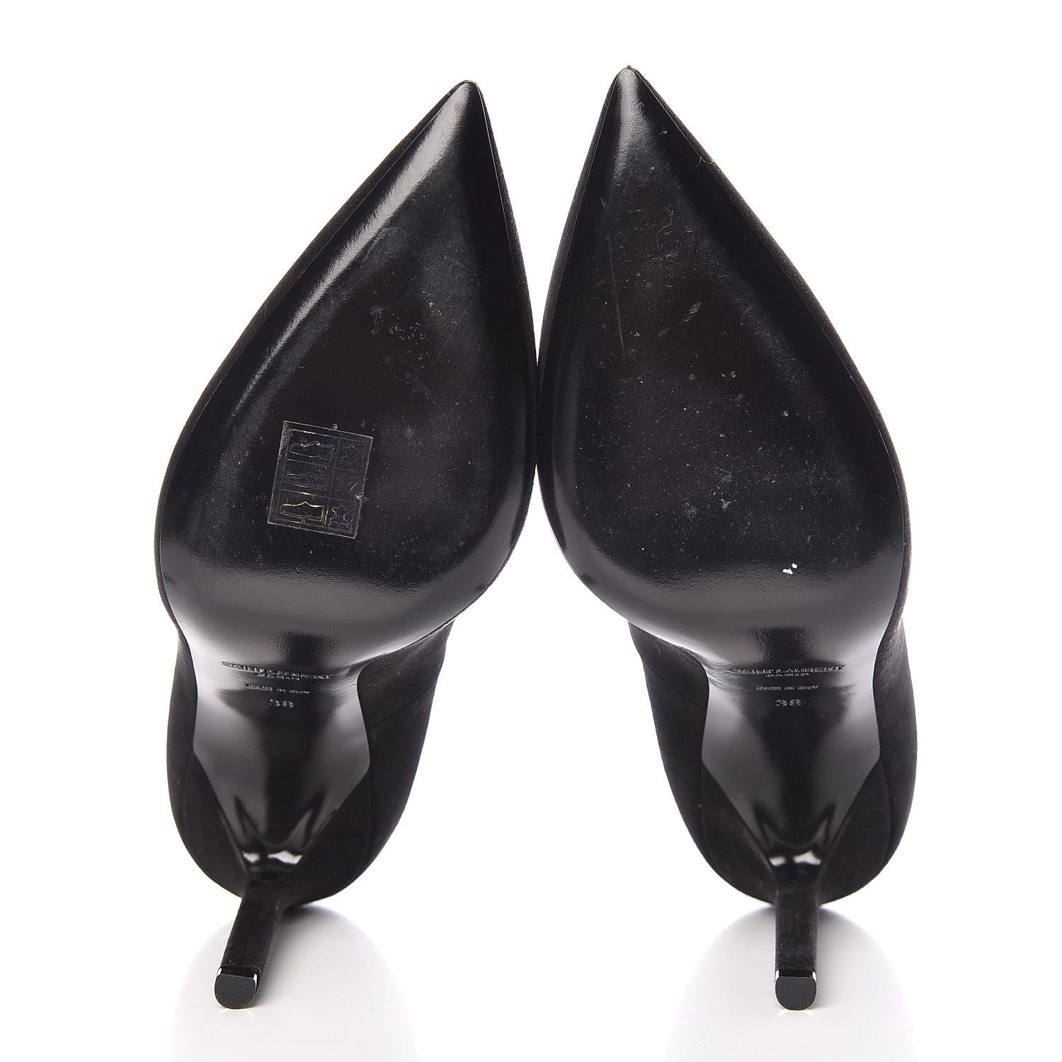 Saint Laurent Suede Calfskin Zoe Pumps 38 Black 5 of 11