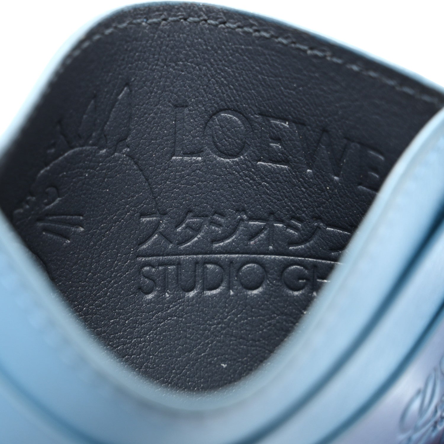 Loewe X HOWL'S MOVING CASTLE Calfskin Turnip Head Card Holder Sea Blue 7 of 8