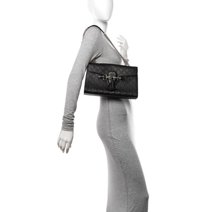 Gucci Microguccissima Medium Emily Chain Shoulder Bag Black 2 of 12