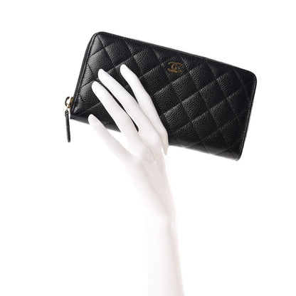 Chanel Caviar Quilted Large Gusset Zip Around Wallet Black 2 of 10