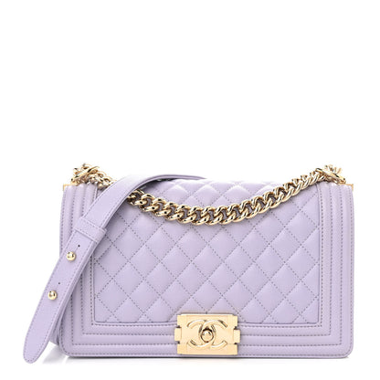 Chanel Caviar Quilted Medium Boy Flap Light Purple 1 of 12