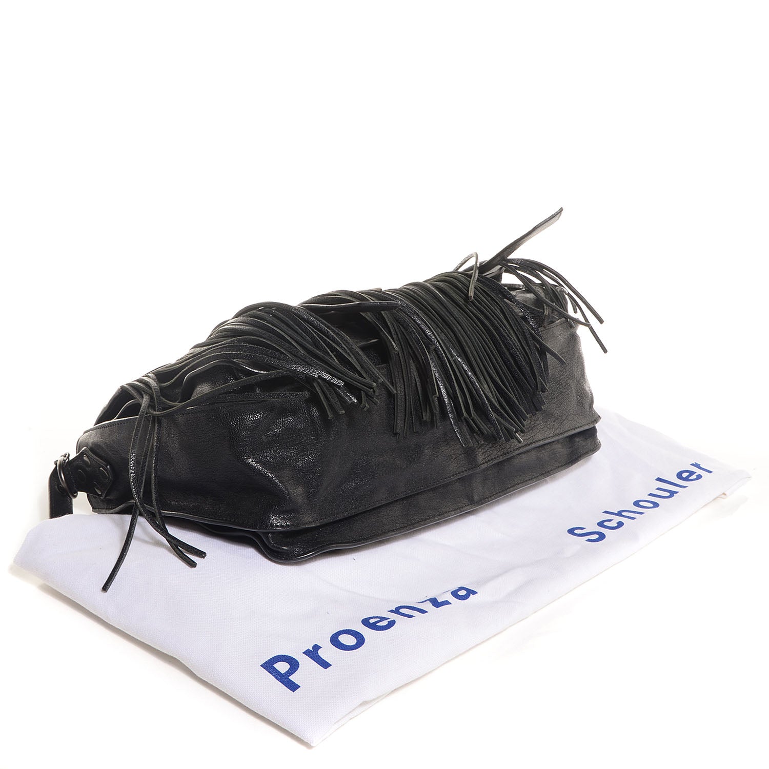 Proenza Schouler Lambskin Fringe Medium PS1 Satchel Black 4 of 14