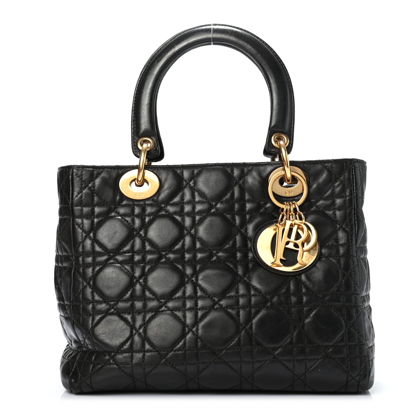 Lambskin Cannage Medium Lady Dior Black