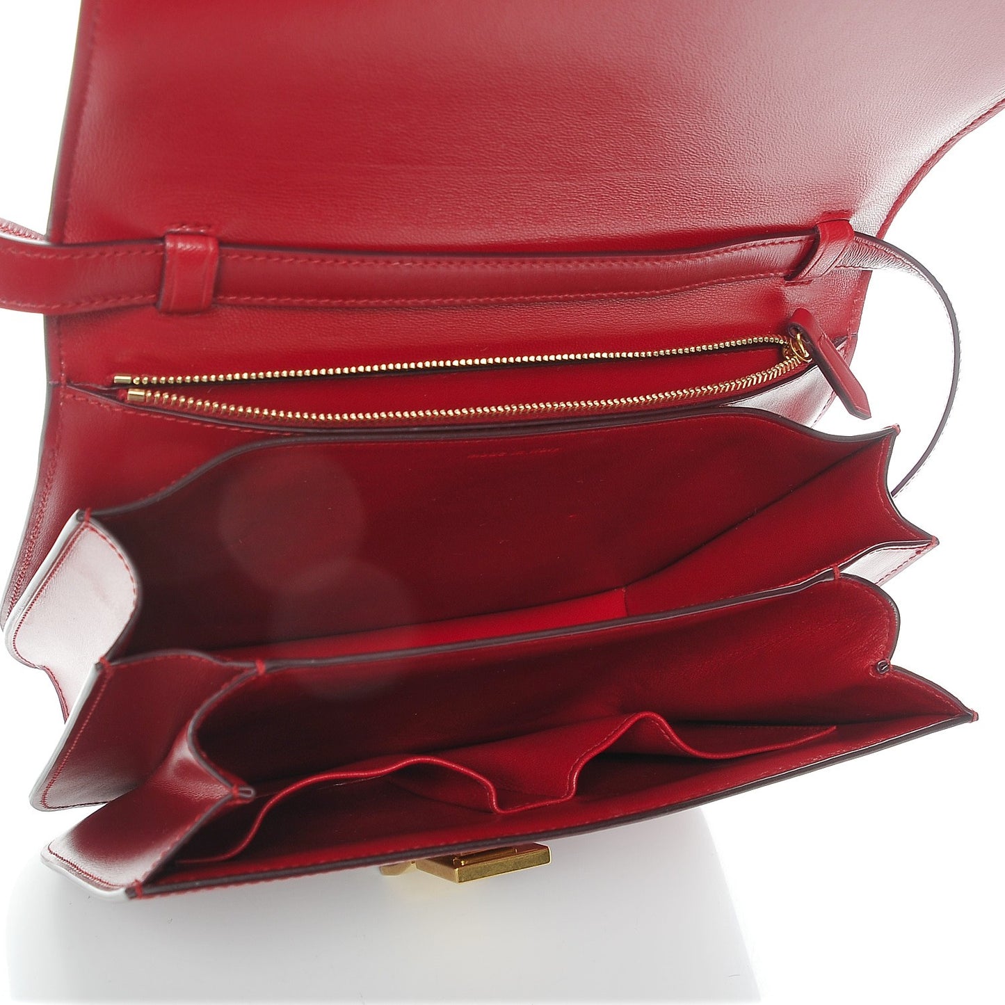 Box Calfskin Medium Classic Box Flap Bag Red