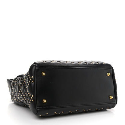 Christian Dior Lambskin Cannage Studded Medium Supple Lady Dior Black 4 of 11