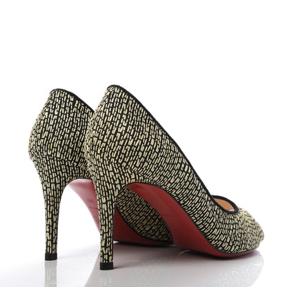 Christian Louboutin Straw Fabric New You 85 Pumps 35 Panama Bambou 4 of 10