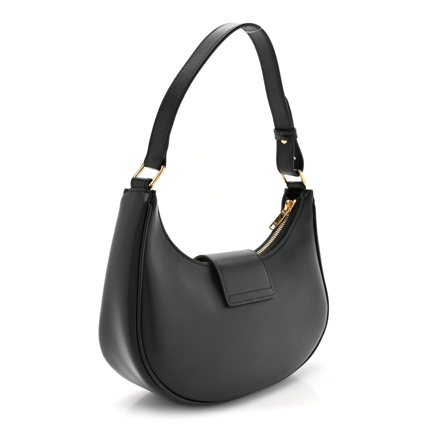 Celine Smooth Calfskin Medium Strap Ava Triomphe Shoulder Bag Black 3 of 12