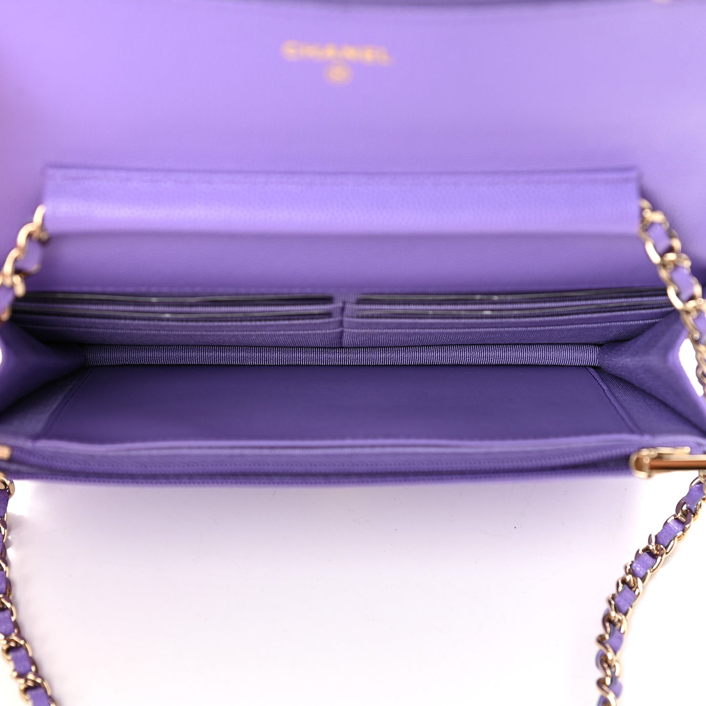 Caviar Quilted Wallet On Chain WOC Purple