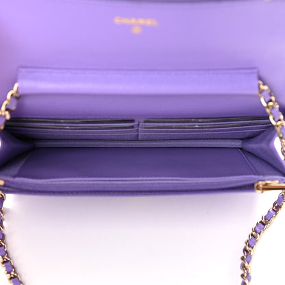 Chanel Caviar Quilted Wallet On Chain WOC Purple 5 of 10
