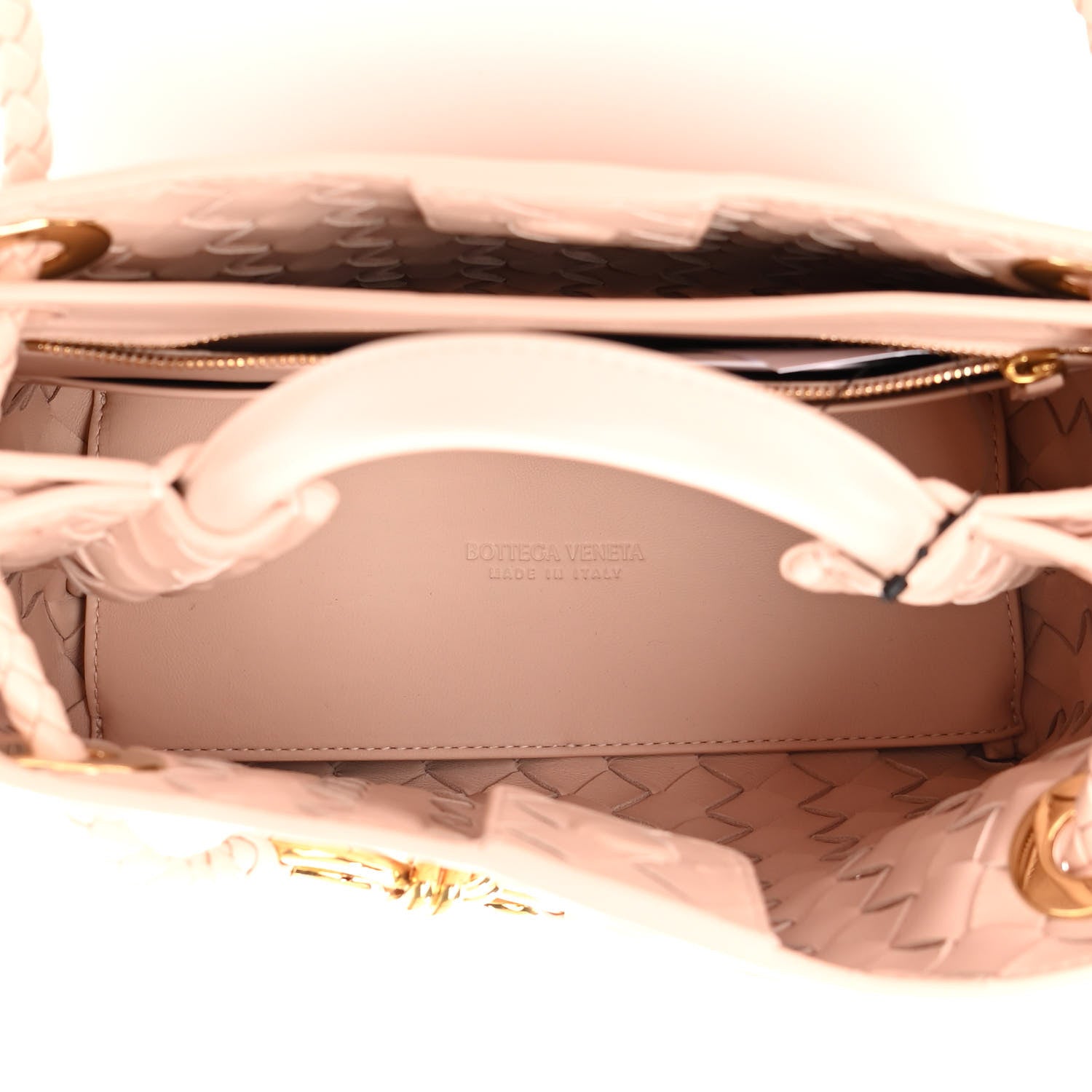 Bottega Veneta Nappa Intrecciato Small Andiamo Shoulder Bag Nude 5 of 11