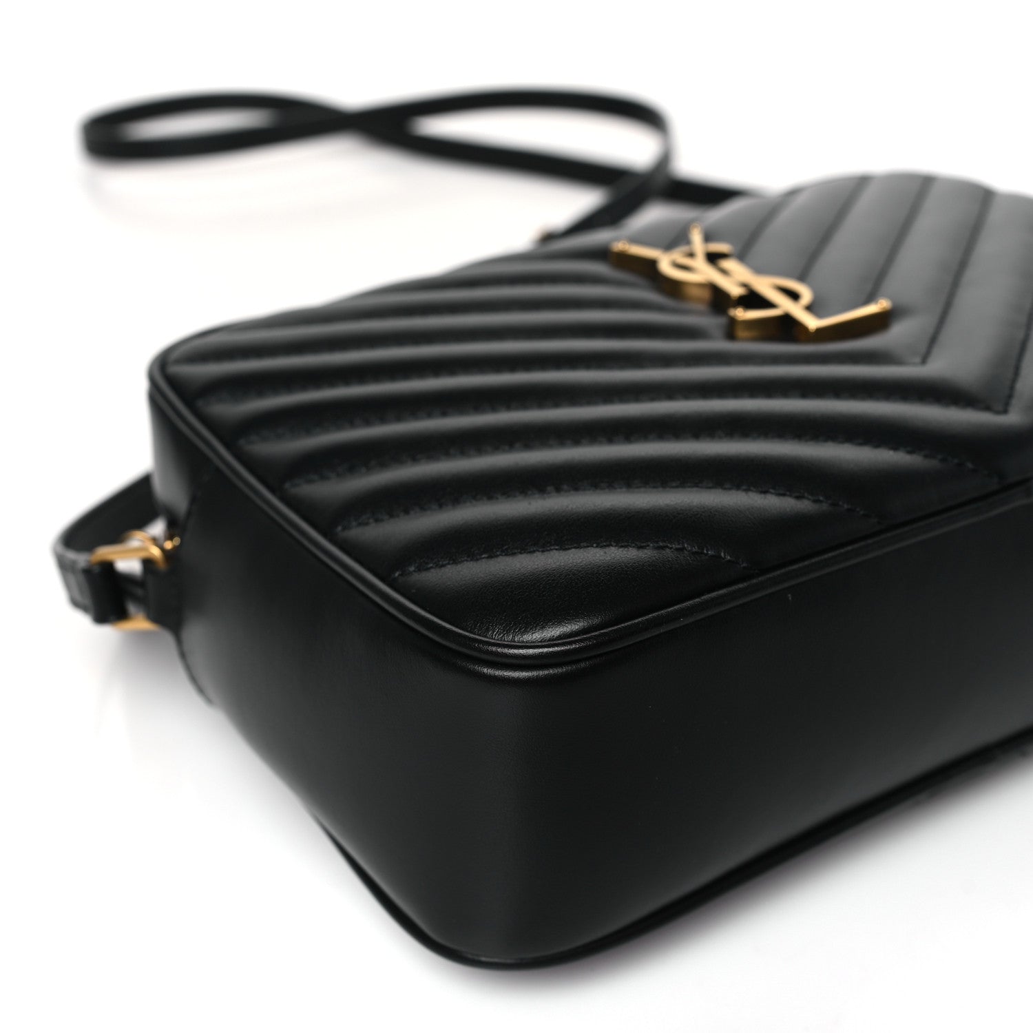 Saint Laurent Calfskin Matelasse Monogram Lou Camera Bag Black 7 of 9