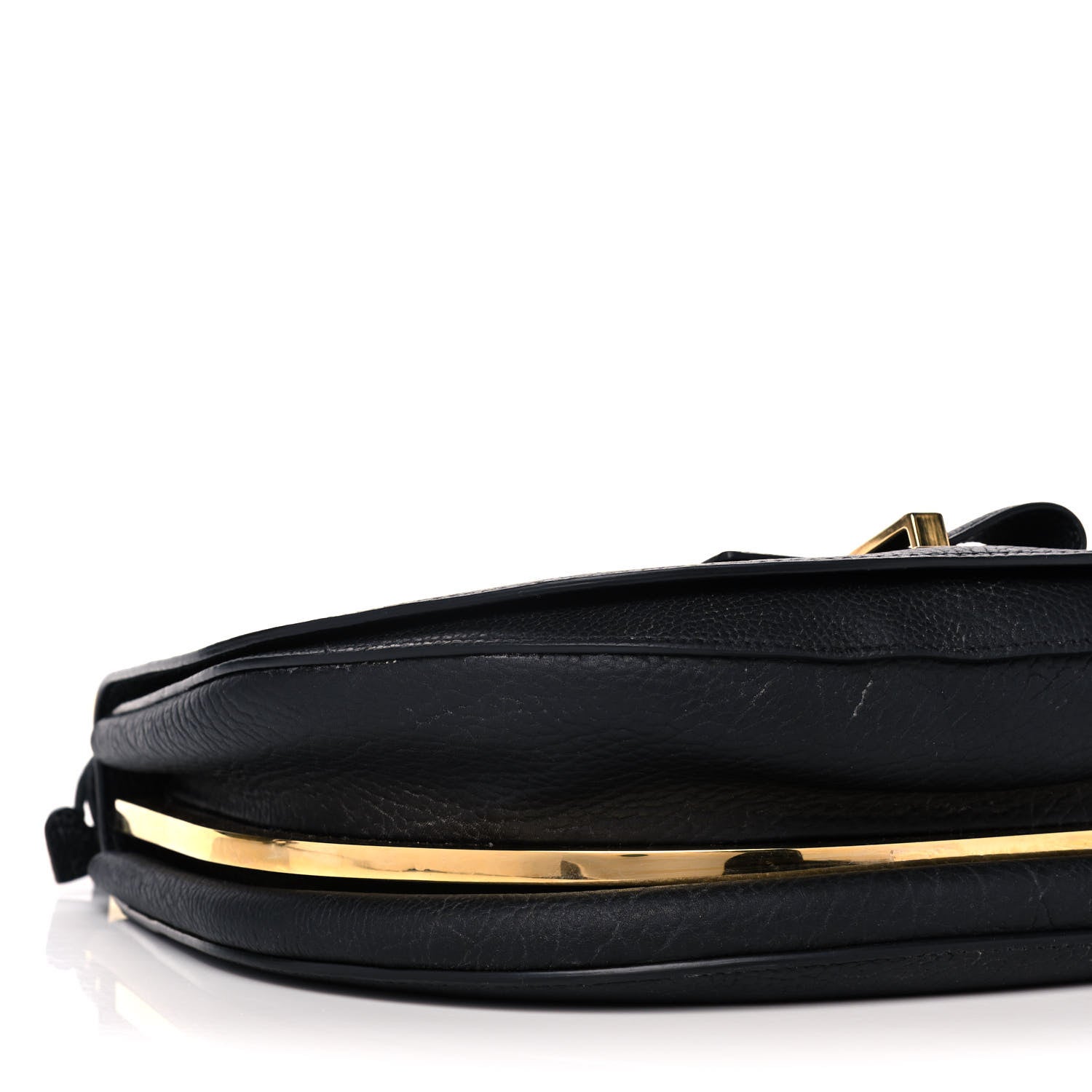 Delvaux Crispy Calfskin Le Mutin MM Saddle Bag Black 10 of 12