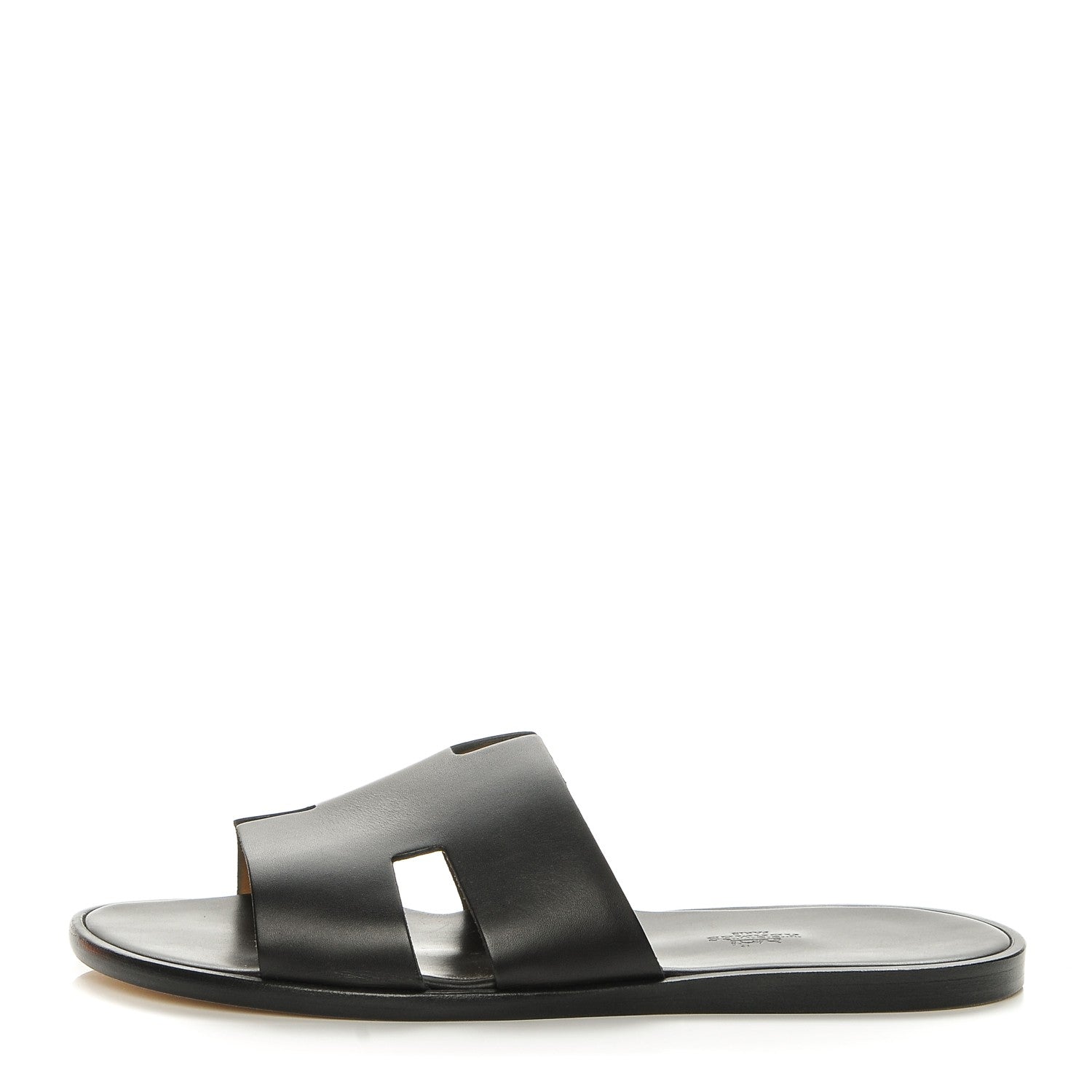 Hermes Calfskin Mens Izmir Sandals 45 Black 1 of 8