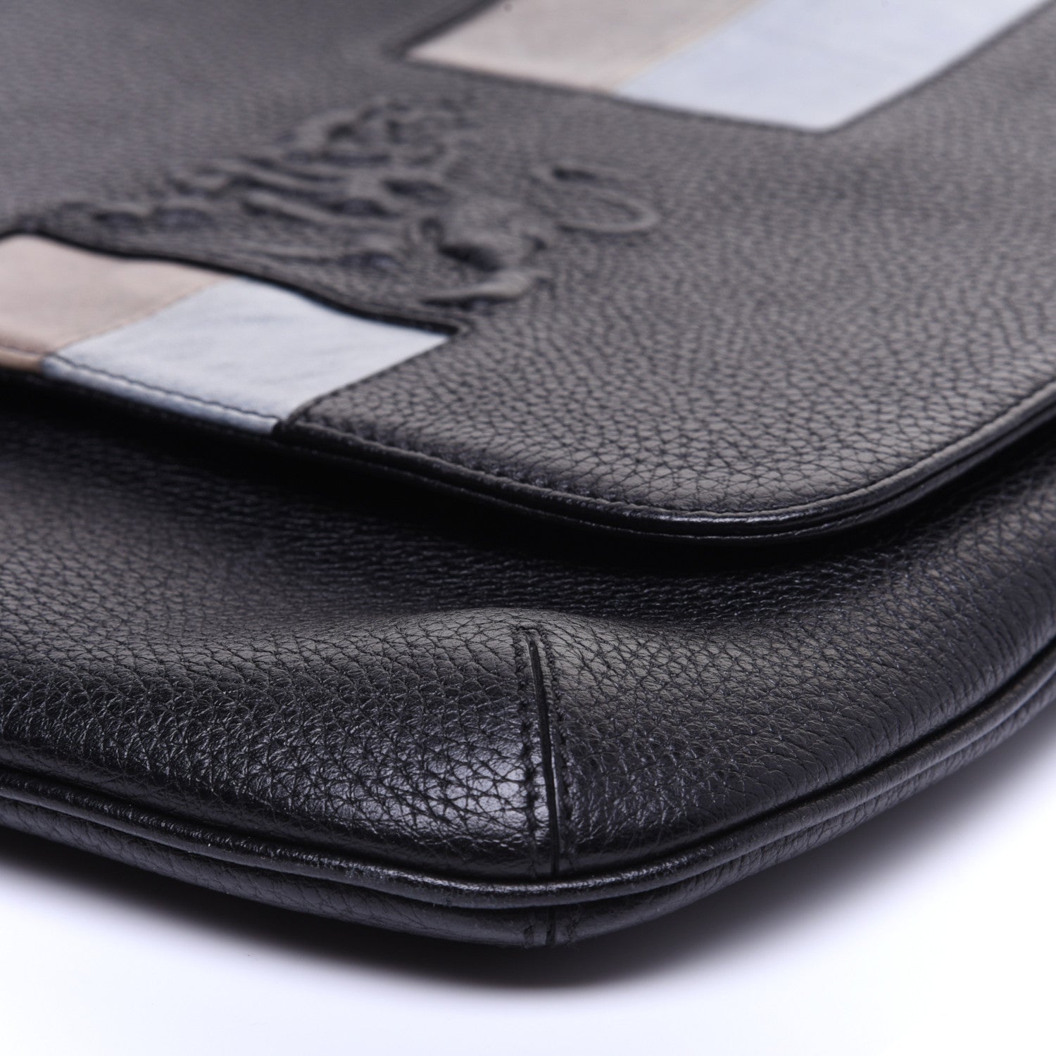 MCM Calfskin Munich Lion Messenger Black 7 of 13