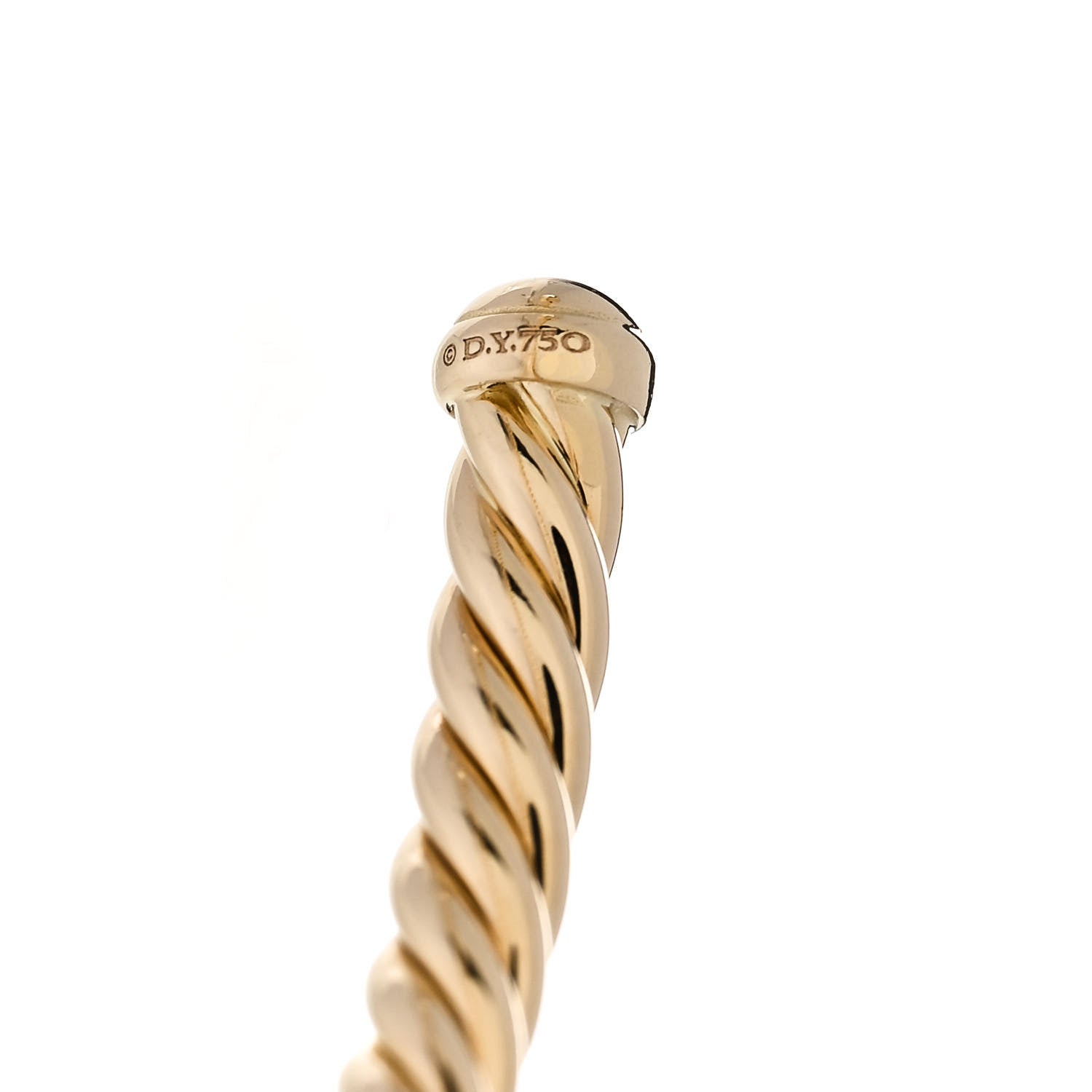 David Yurman 18K Yellow Gold 4mm Cablespira Bracelet 3 of 3