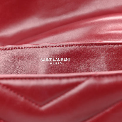Saint Laurent Calfskin Y Quilted Monogram Toy Loulou Crossbody Bag Rouge 5 of 8