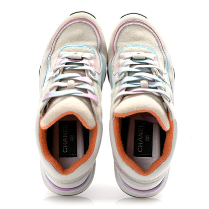 Chanel Wool Suede Calfskin CC Sneakers 36.5 Multicolor 2 of 9
