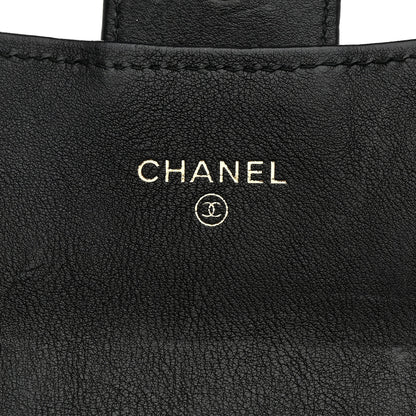 Chanel Lambskin Chevron Quilted Large Gusset Flap Wallet Black 6 of 8